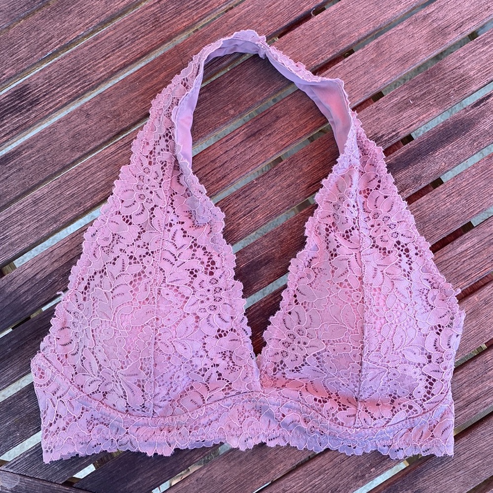 Marilyn Monroe halter pink colored padded bralette LARGE.